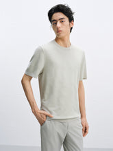 Men's Short-Sleeve Knit T-Shirt with Geometric Jacquard